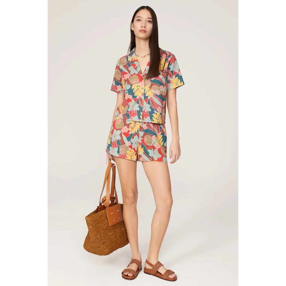 Marine Layer Beach Shorts in Hibiscus Floral Print Drawstring XS